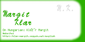 margit klar business card